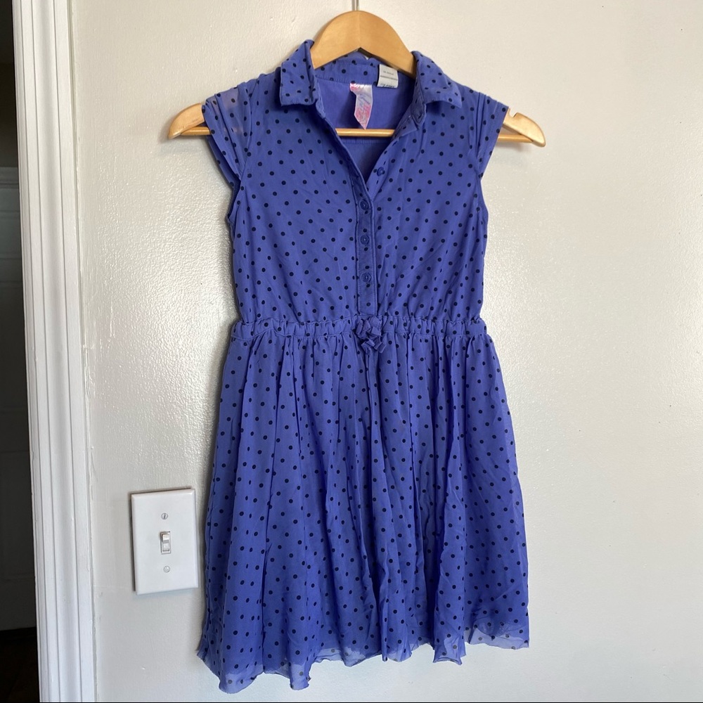 GIRLS GUESS BLUE/PURPLE BLACK POLKA DOT DRESS 👗